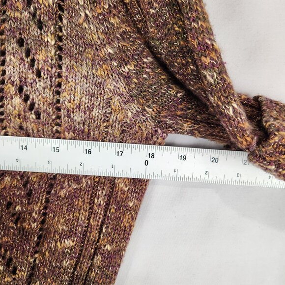 Button Up Hooded Cardigan Sweater Women's M Brown Drawstring Waist Dressbarn - Picture 4 of 8